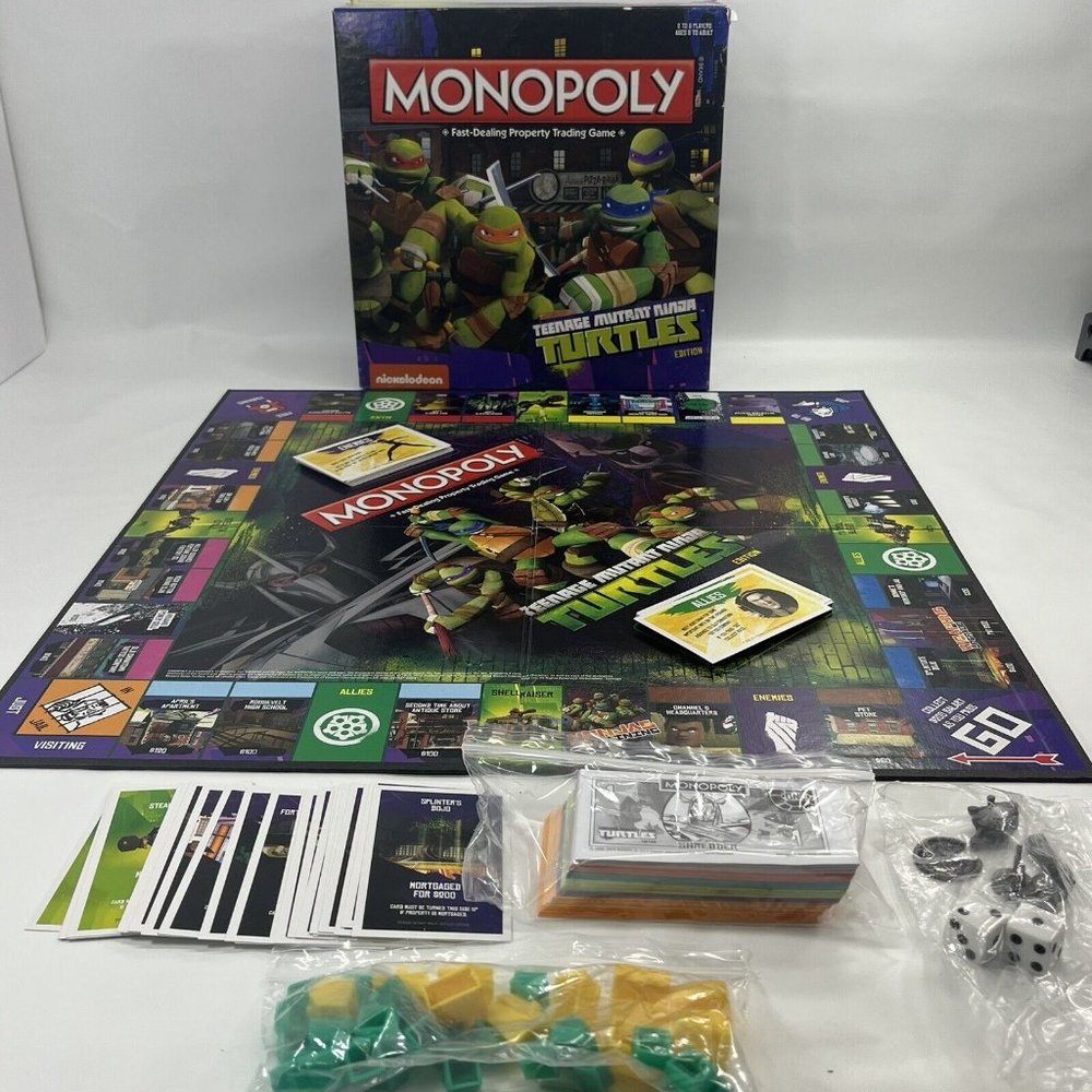 Monopoly Teenage Mutant Ninja Turtles TMNT Edition by Hasbro INCOMPLETE